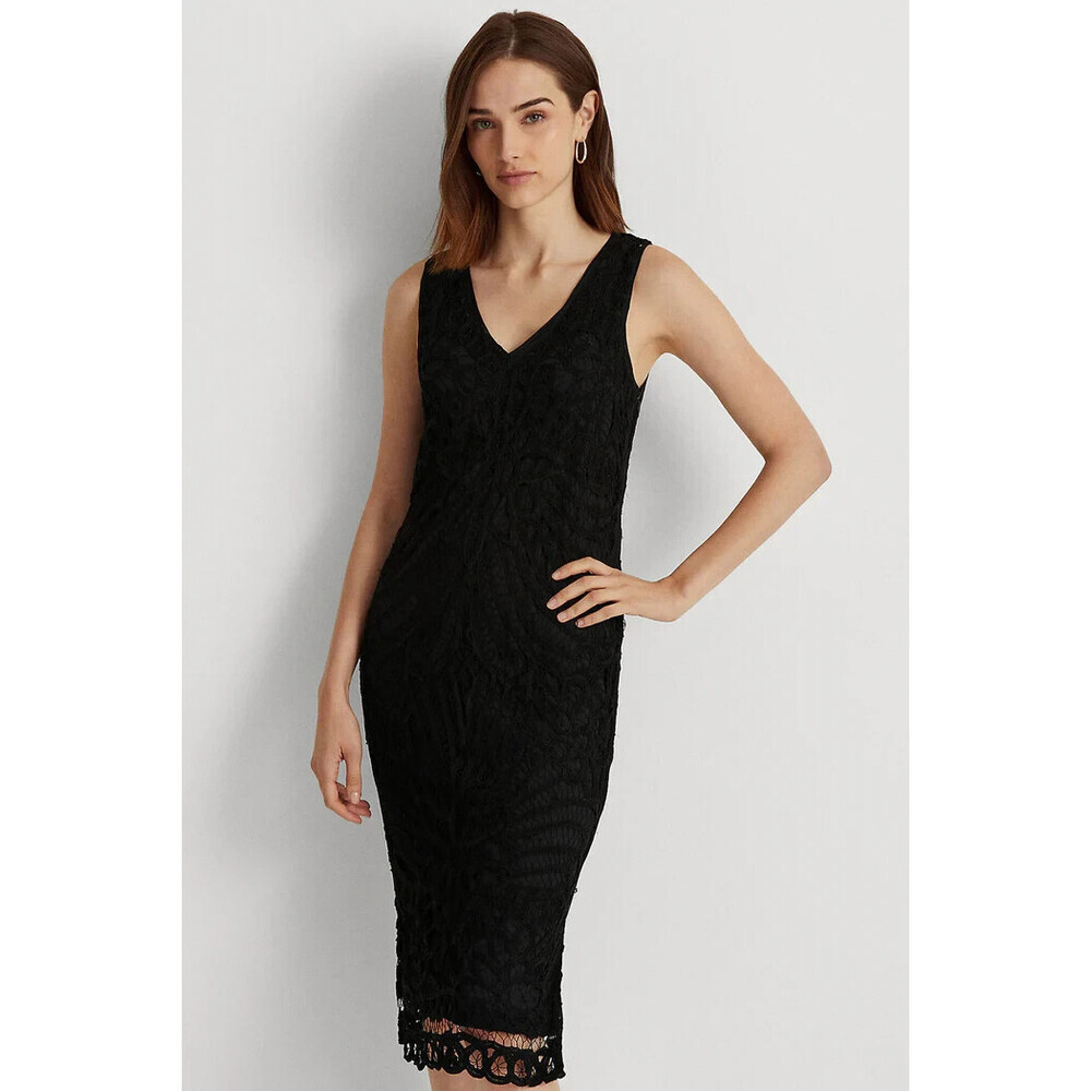 NEW! Lauren Ralph Lauren Women's 10 Battenburg Lace Dress NWT $245 - Picture 3 of 5